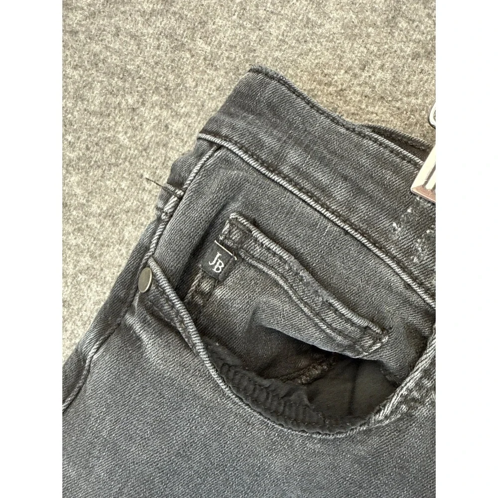 Judy Blue Skinny Distressed Plaid Patch Jeans Faded Black JB82191BK Womens 15/32